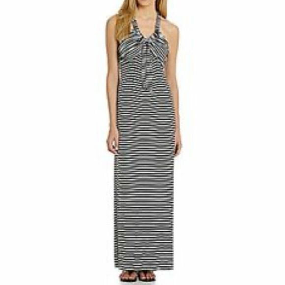 Calvin Klein Dresses & Skirts - Calvin Klein Navy and white striped maxi tie detail dress 4